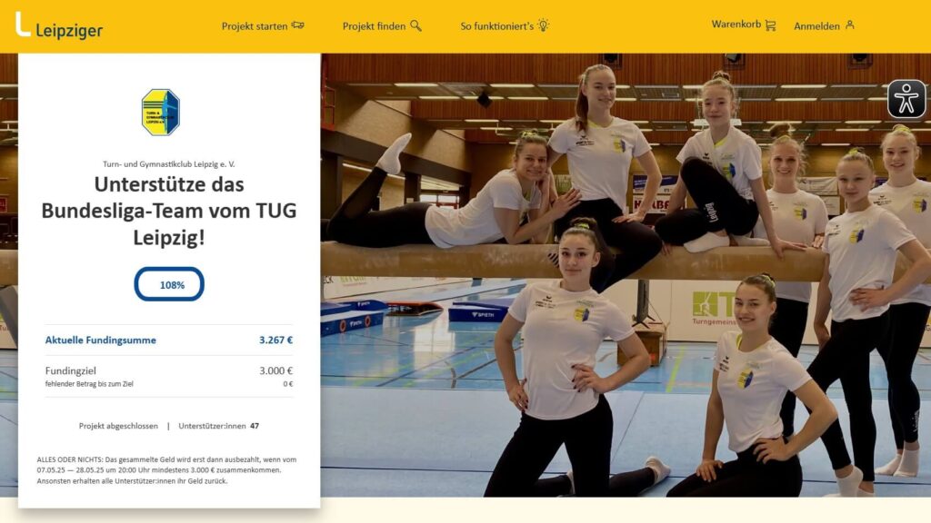 Erfolgreiche Crowdfunding-Aktion des TuG Leipzig